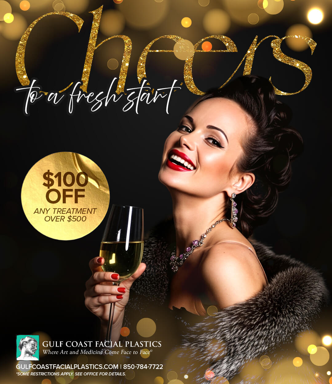 20251201_GCFP_Dec_Promo05_SocialPost_v1 Cheers to a Fresh Start - $100 OFF Any Treatment Over $500