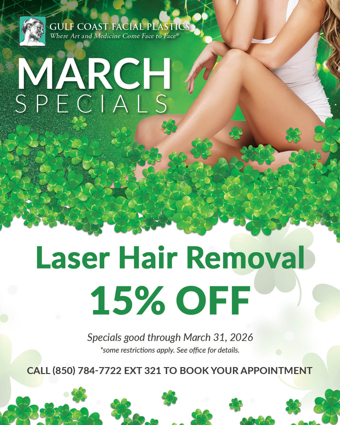 15% OFF Laser Hair Removal in March