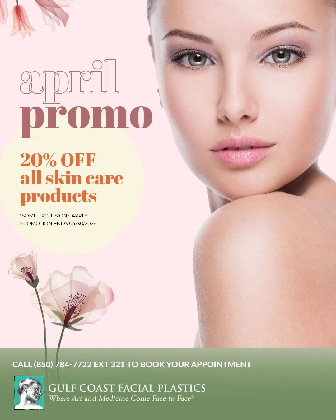 20% OFF all skin care products in April